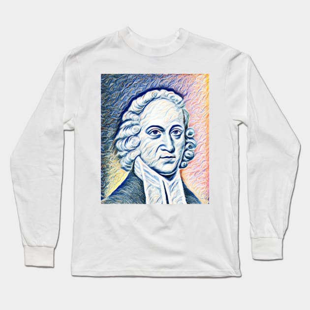 Jonathan Edwards Portrait | Jonathan Edwards Artwork 12 Long Sleeve T-Shirt by JustLit